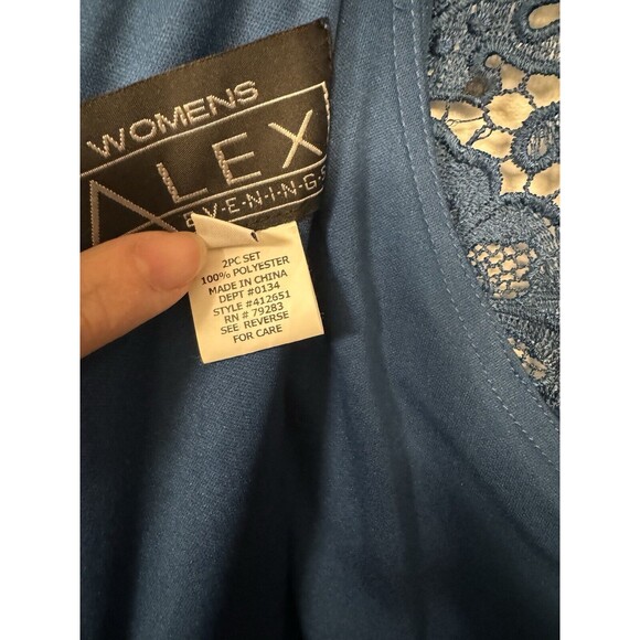 NWT Alex Evenings Sleeveless Lace-Bodice Women’s Plus Size 16W With Scarf/Shawl - Picture 7 of 10